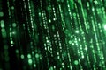 Abstract Green Digital Background with Data Dots and Pixel Pattern for Technology Concepts