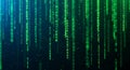 Abstract Green Digital Code Rain Falling Down on a Dark Background Royalty Free Stock Photo