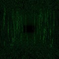 Abstract Green Digital Code Tunnel Background Royalty Free Stock Photo