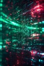 Abstract green digital data stream, futuristic tech network, Portrait Images Generative AI Royalty Free Stock Photo