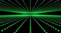 Abstract Green Digital Grid of Dots Extending into Infinity points Royalty Free Stock Photo