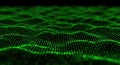 Abstract Green Binary Data Wave Background Royalty Free Stock Photo