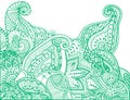 Abstract green doodles scene