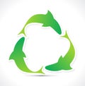 Abstract green eco fish recycle icon Royalty Free Stock Photo
