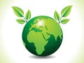 Abstract green eco globe with leaf Royalty Free Stock Photo