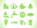 Abstract green eco icons Royalty Free Stock Photo