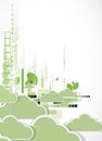 Abstract green eco technolgy business concept with cloud Royalty Free Stock Photo