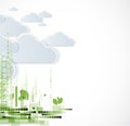 Abstract green eco technolgy business concept with cloud Royalty Free Stock Photo