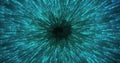 Abstract green energy magical glowing spiral swirl tunnel particle background Royalty Free Stock Photo