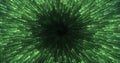 Abstract green energy magical glowing spiral swirl tunnel particle background Royalty Free Stock Photo