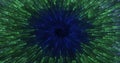 Abstract green energy magical glowing spiral swirl tunnel particle background