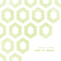 Abstract green fabric textured honeycomb cutout