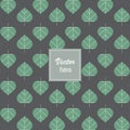 Abstract green ficus religiosa leaves or Sacred tree leaves, vector pattern background