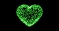 Abstract green fireworks festive fireworks for valentine\'s day in the shape of a heart Royalty Free Stock Photo