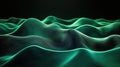 Abstract green flowing waves network technology background Royalty Free Stock Photo