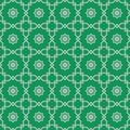 Abstract Green Foliage Pattern: Clean, Geometric Design with Empty Circle, Seamless background Royalty Free Stock Photo
