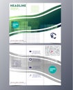 Abstract green geometric pattern brochure design template vector