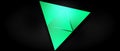 Abstract green geometric shape on black background