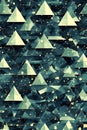 Abstract Green Geometric Spikes: Futuristic Dark Tech Pattern Portrait Images Generative AI Royalty Free Stock Photo