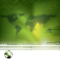 Abstract green global futuristic background