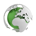 Abstract green globe, Europe Royalty Free Stock Photo