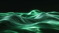 Abstract green glowing waves representing digital data flow Royalty Free Stock Photo