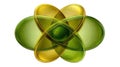 Abstract Green and Gold Atomic Structure Design Royalty Free Stock Photo