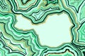 Abstract green and gold pattern. Agate slice ripple texture imitation. Vector illustration. Royalty Free Stock Photo