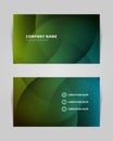 Abstract green gradient curved wave business card template branding identification vector