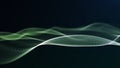 Abstract green gradient wave surface with smooth flowing lines. Futuristic digital background inspired by data visualization, Royalty Free Stock Photo
