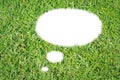 Abstract green grass bubble talk isolate Royalty Free Stock Photo