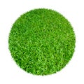 Abstract green grass texture for background. Circle green grass pattern isolated on white background with clipping path Royalty Free Stock Photo