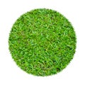 Abstract green grass texture for background. Circle green grass pattern isolated on white background with clipping path Royalty Free Stock Photo