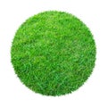 Abstract green grass texture for background. Circle green grass pattern isolated on white background with clipping path Royalty Free Stock Photo