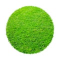 Abstract green grass texture for background. Circle green grass pattern isolated on white background with clipping path Royalty Free Stock Photo