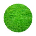 Abstract green grass texture for background. Circle green grass pattern isolated on white background with clipping path Royalty Free Stock Photo