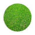 Abstract green grass texture for background. Circle green grass pattern isolated on white background with clipping path Royalty Free Stock Photo