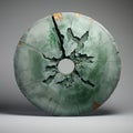 Abstract Green And Gray Grindstone: A Unique Artwork
