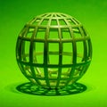 Abstract Green Grid Sphere Representing a Global Network Royalty Free Stock Photo