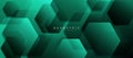 Abstract green hexagon shapes pattern background. Futuristic digital high-technology pattern. Vector illustration