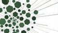 Abstract Green Hexagons Bursting Out on White Background Royalty Free Stock Photo