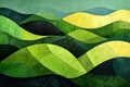 Abstract Green Hills Landscape Painting Royalty Free Stock Photo
