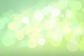 Abstract green illustration. Abstract colorful gradient light green yellow and white bokeh lights background texture. Space