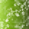 Abstract green jigsaw background