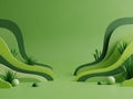 Abstract green landscape with curved forms Royalty Free Stock Photo