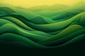 Abstract green landscape wallpaper background illustration design with hills and mountains. Generative AI.