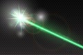 Abstract green laser beam. Magic neon light lines on checkered background.