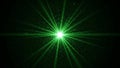 Abstract green laser light explosion with glowing particles and dark background Royalty Free Stock Photo