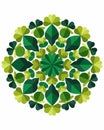 Abstract Green Leaf Mandala Pattern Royalty Free Stock Photo