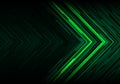 Abstract green light black line arrow polygon futuristic direction design modern technology background vector
